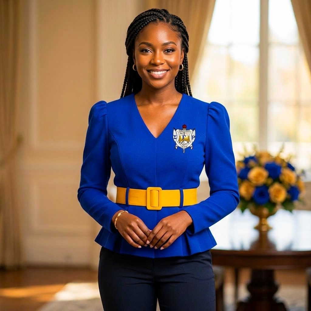 Belted Sigma Gamma Rho blouse